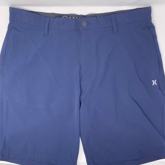 Hurley Flat Front Stretch Lightweight Blue‎ Men's Golf Shorts Size W38 - Picture 1 of 10